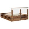vidaXL Bedframe met hoofdeinde Oudhout 140 x 190 cm Bewerkt hout