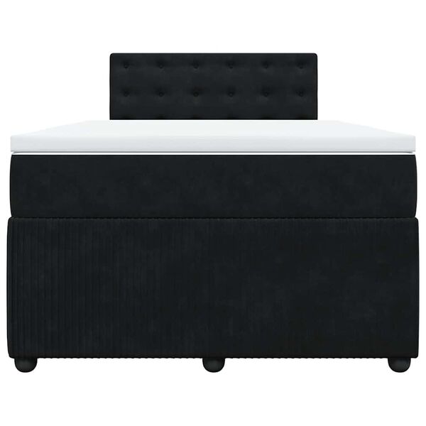 vidaXL Boxspring met matras fluweel zwart 120x200 cm