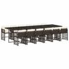 vidaXL 13-delige Tuinset met kussens poly rattan bruin