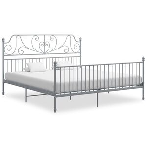 vidaXL Bedframe metaal grijs 180x200 cm