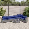 vidaXL 8-delige Loungeset met kussens poly rattan grijs