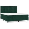 vidaXL Boxspring met matras fluweel donkergroen 160x200 cm