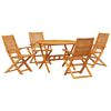 vidaXL Tuin eettafelset 5 pcs Bruin Massief Acaciahout