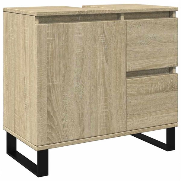 vidaXL Badkamerkast 65x33x60 cm bewerkt hout sonoma eikenkleurig