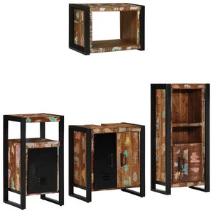 vidaXL Badkamermeubelset 4 st Multikleur en Zwart 55 x 35 x 60 cm