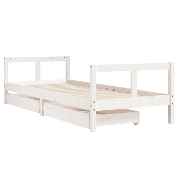 vidaXL Kinderbedframe met lades 80x200 cm massief grenenhout