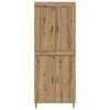 vidaXL Hoge kast 2 pcs Artisan Eiken Bewerkt hout