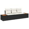 vidaXL Tuin Sofa Set 3 st 3-Aantal zitplaatsen Zwart en cr&egrave;me