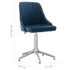 vidaXL Eetkamerstoelen draaibaar 6 st fluweel blauw
