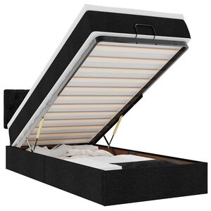 vidaXL Bed poef met matras en LED's 80x200 cm stof zwart