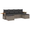 vidaXL 6-delige Loungeset met kussens poly rattan grijs