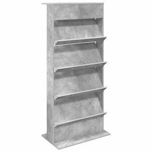 vidaXL Tijdschrift Rek Beton Grijs 70 x 41 x 156 cm Bewerkt hout
