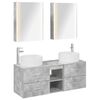 vidaXL Badkamermeubelset 5 pcs Betongrijs Bewerkt hout en glas