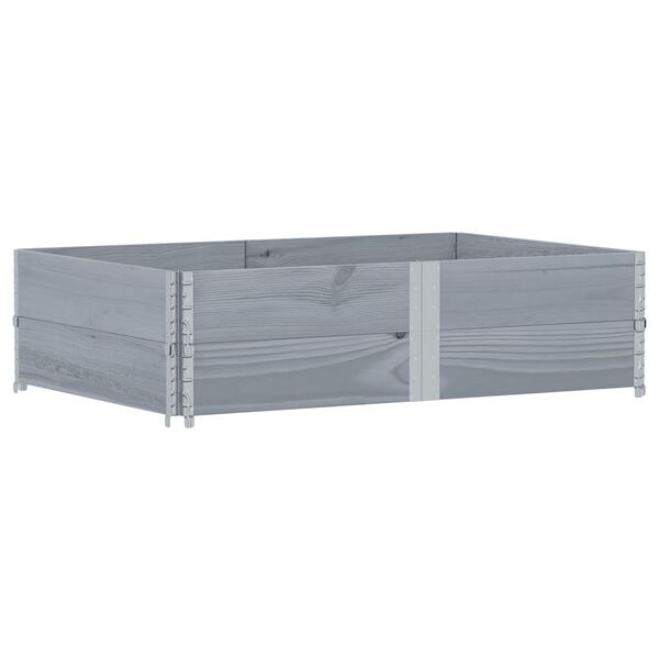 vidaXL Palletopzetranden 2 st 150x100 cm massief grenenhout grijs