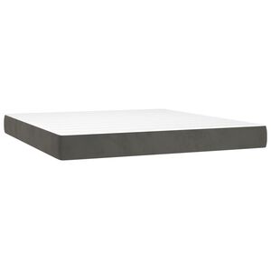 vidaXL Pocketveringmatras medium 180x200x20 cm fluweel donkergrijs