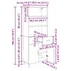 vidaXL Hoge kast Artisan Eiken 69,5 x 34 x 180 cm Bewerkt hout