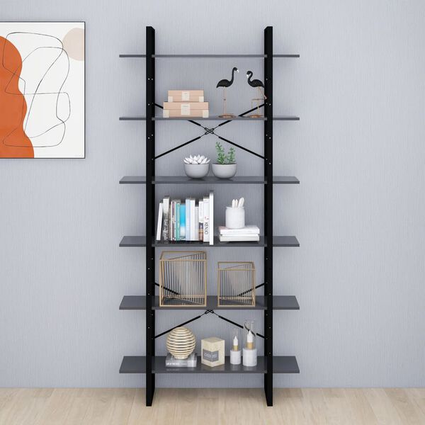 vidaXL Hoge kast 100x30x210 bewerkt hout grijs