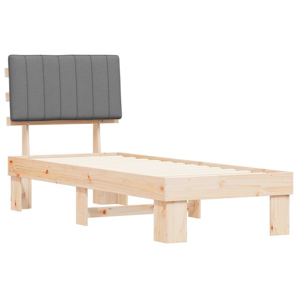 vidaXL Bedframe met Gevoerd Hoofdgedeelte Lichtgrijs 80 x 200 cm