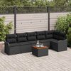 vidaXL Tuinbankenset met kussen 7 pcs Zwart poly rattan