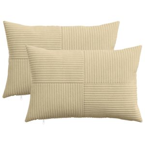 vidaXL Kussensloop 2 pcs ALMELO Grijs groen 30 x 50 cm corduroy