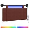 vidaXL Hangend hoofdbord Met LED-verlichting Glanzend Bruin Antiek PU