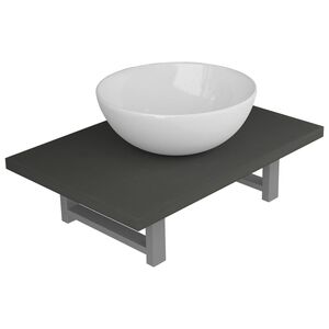 vidaXL 2-delige Badkamermeubelset keramiek grijs