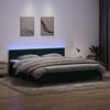 vidaXL Boxspring met matras en LED fluweel donkergroen 200x210 cm