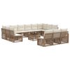 vidaXL Tuinbankenset 14 pcs Beige poly rattan