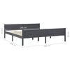 vidaXL Bedframe massief grenenhout grijs 180x200 cm