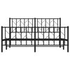 vidaXL Bedframe met hoofd- en voeteneinde metaal zwart 150x200 cm