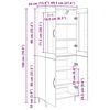 vidaXL Hoge kast Wit en Zwart Eiken 69,5 x 34 x 180 cm Bewerkt hout