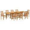 vidaXL Tuin eettafelset 9 st 280 x 100 x 75 cm Massief Teakhout