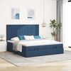 vidaXL Ottoman bed met matrassen 160x200cm stof blauw