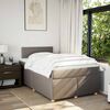 vidaXL Boxspring met matras stof taupe 120x190 cm
