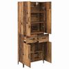 vidaXL Highboard met lade Oud Hout 69,5 x 34 x 180 cm Bewerkt hout