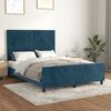 vidaXL Bedframe zonder matras 140x200 cm fluweel donkerblauw
