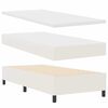 vidaXL Boxspring bed Cr&egrave;me en Wit 203 x 100 x 128 cm Katoenen stof