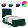 vidaXL Ottoman bed met matrassen en LED's 90x200cm fluweel donkergroen