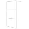 vidaXL Inloopdouchewand 100x195 cm transparant ESG-glas wit