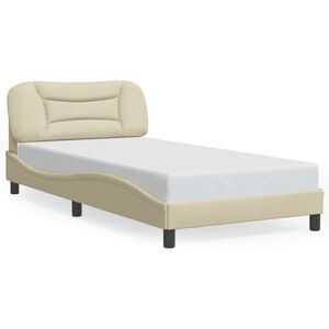 vidaXL Bedframe zonder matras "Hvar" 100x200 cm stof cr&egrave;mekleurig