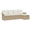 vidaXL Tuin Sofa Set met kussen 5 pcs Beige en Crème poly rattan
