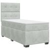 vidaXL Boxspringbed met matras Lichtgrijs 90 x 190 cm Fluweel