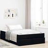 vidaXL Bedframe met matras met matras 2 pcs Zwart Stof
