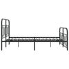 vidaXL Bedframe met hoofd- en voeteneinde metaal zwart 140x190 cm