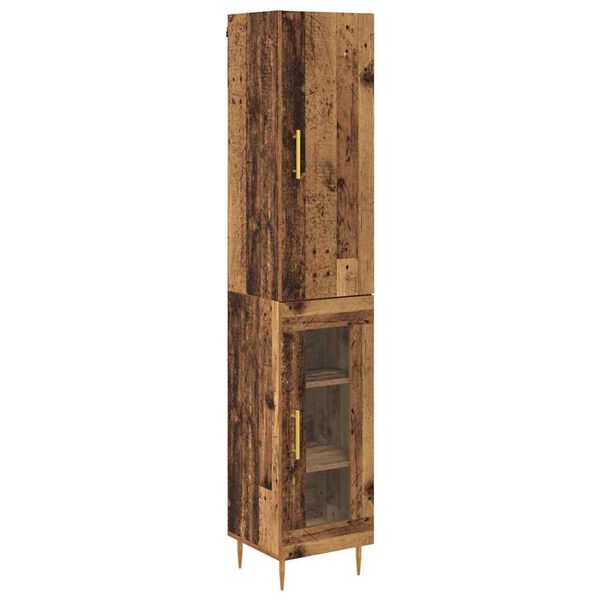 vidaXL Hoge kast 2 pcs Oud Hout Bewerkt hout