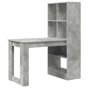 vidaXL Bureau Beton Grijs Bewerkt hout 122 x 67 x 145 cm