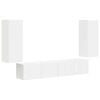 vidaXL TV Wandkast Set 4 st Wit Bewerkt hout