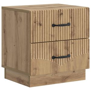 vidaXL Nachtkastje Artisanaal eiken 43 x 34,5 x 44,5 cm Bewerkt hout