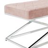 vidaXL Bankje fluweel en roestvrij staal roze