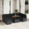 vidaXL Tuin Sofa Set met opslag 10 pcs Zwart Poly riet